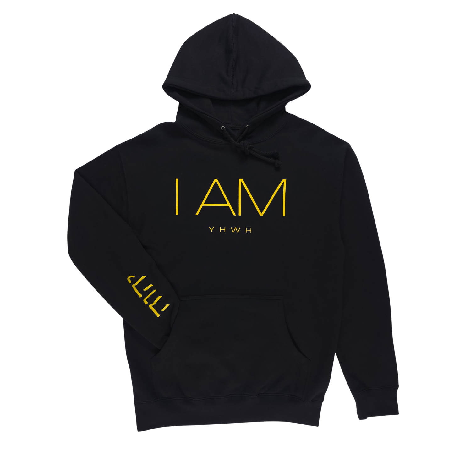 I AM/YHWH - Heavyweight Hoodie - Gold on Black