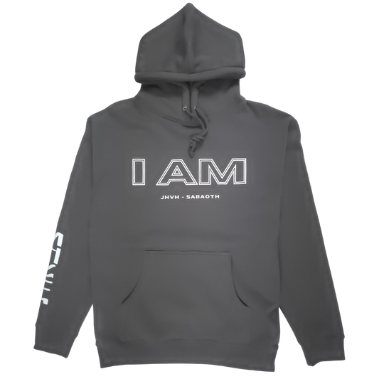 I AM/JHVH SABAOTH - Heavyweight Hoodie - Charcoal