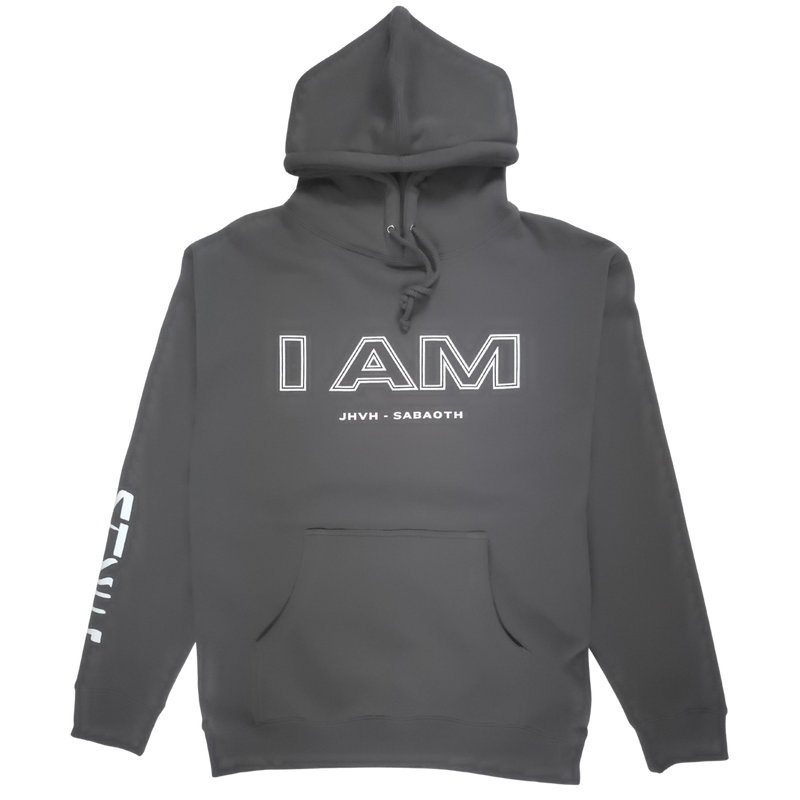 I AM/JHVH SABAOTH - Heavyweight Hoodie - Charcoal