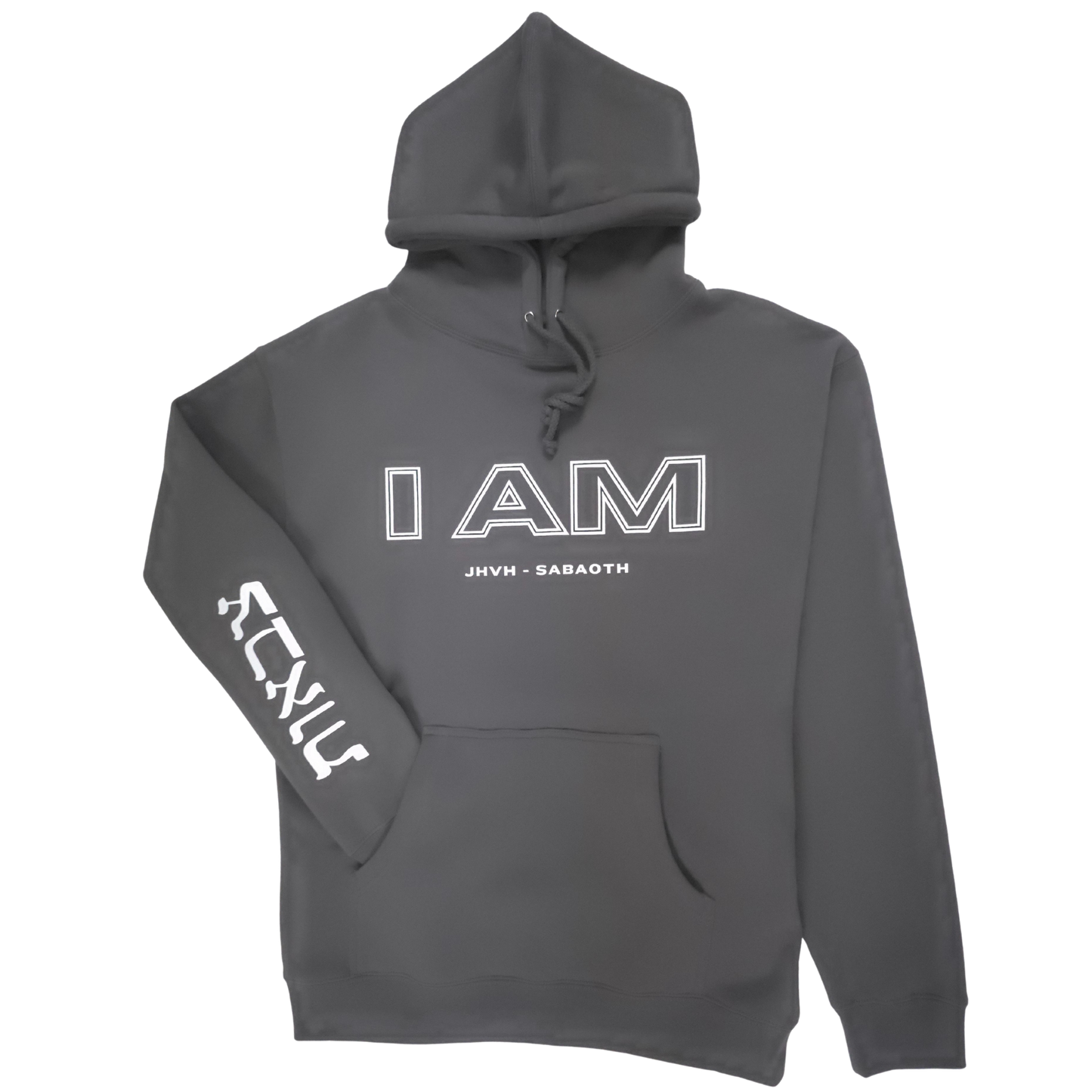 I AM/JHVH SABAOTH - Heavyweight Hoodie - Charcoal